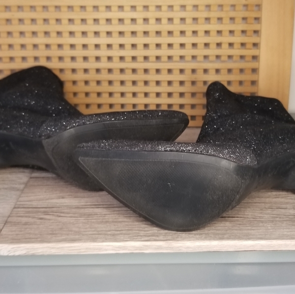 Brash black sparkle sock ankle booties Size 6.5 - Picture 5 of 9